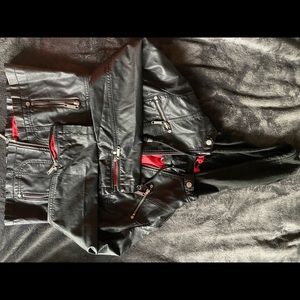 Jou Jou Faux Leather Hooded Jacket